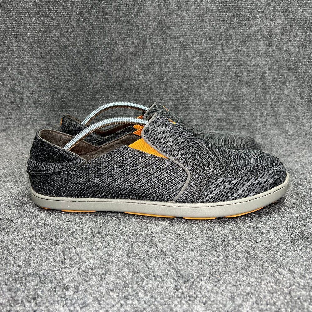 OluKai Nohea Mesh Shoes Men's 14 Grey Slip On Convertible Comfort Casual Loafers